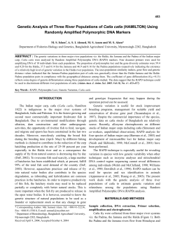 Genetic Analysis of Three River Populations of Catla catla