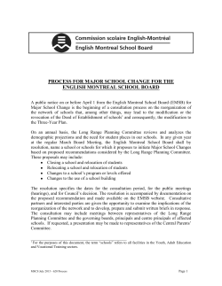 Process for Major School Change for the EMSB