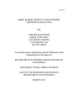 debt, budget deficit and economic growth for Malaysia.