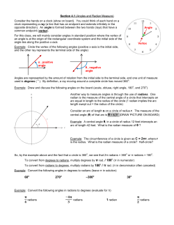 Angles and Radian Measure