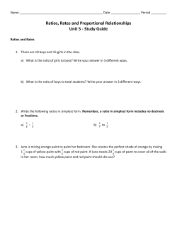 Ratios, Rates and Proportional Relationships Unit 5