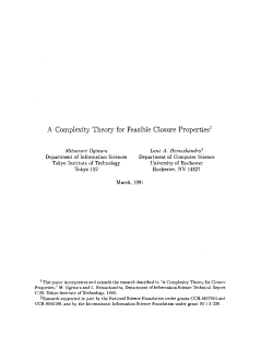 A Complexity Theory for Feasible Closure Properties!