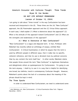 1 of 26 America`s Encounter with Confucian Thought: Three Trends