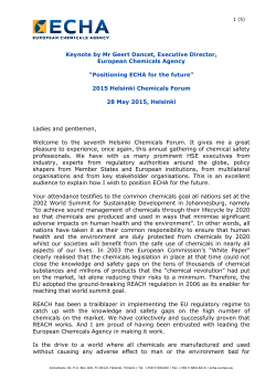 ED Speech HCF 2015 28May2015 final - ECHA