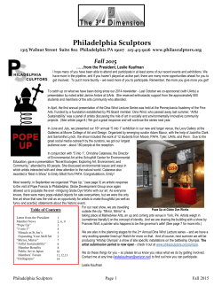 Fall 2015 - Philadelphia Sculptors