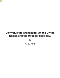Dionysius the Areopagite - Documenta Catholica Omnia
