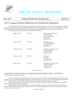 the municipal reporter - New Mexico Municipal League