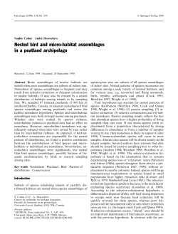 Nested bird and micro-habitat assemblages in a peatland