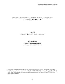 Motives for Domestic and Cross-border Acquisitions: A Comparative
