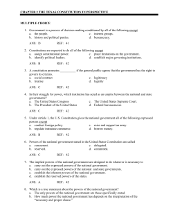 CHAPTER 2 THE TEXAS CONSTITUTION IN PERSPECTIVE
