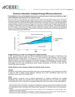 America`s Abundant, Untapped Energy Efficiency Resource