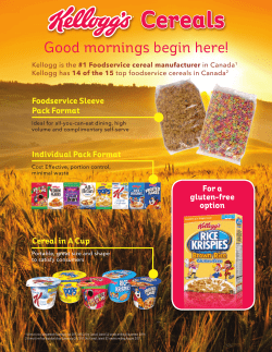 Cereals - Kellogg`s* Out of Home