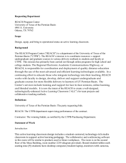 Requesting Department REACH Program Center University of