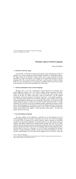 Dynamic Logic in Natural Language