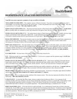 BioImpedance Analysis Definitions