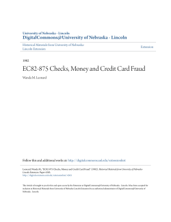 EC82-875 Checks, Money and Credit Card Fraud