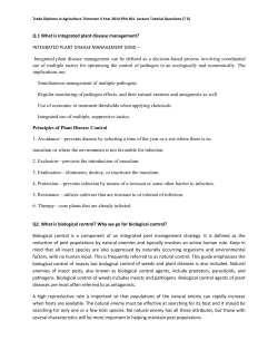 Q.1 What is integrated plant disease management? INTEGRATED
