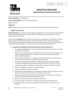 Conduct Policy - Disruptive Behavior