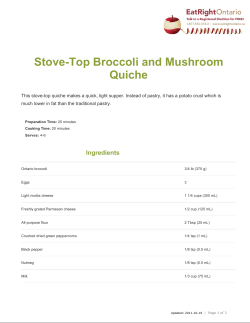 Stove-Top Broccoli and Mushroom Quiche