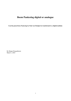 Boem Paukeslag digital or analogue