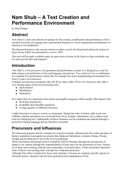 Nam Shub &ndash; A Text Creation and Performance