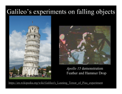 Galileo`s experiments on falling objects