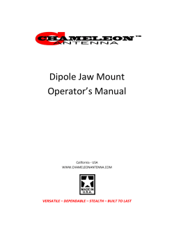 Dipole Jaw Mount Operator`s Manual