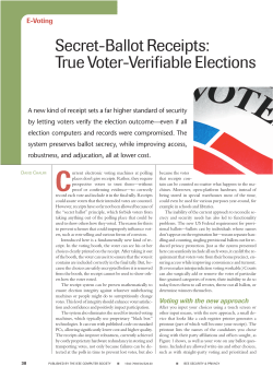 Chaum`s "Secret Ballot Receipts: True Voter Verifiable Elections"