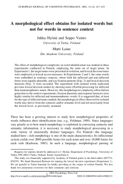 A morphological effect obtains for isolated words but not for words in
