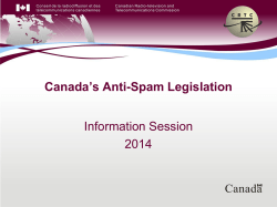 Canada`s Anti-Spam Legislation Information Session 2014