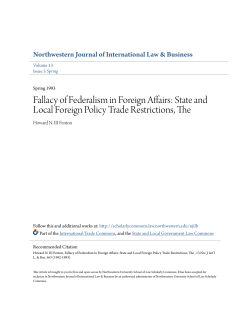Fallacy of Federalism in Foreign Affairs: State