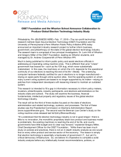 Press Release OSET Industry Analysis Report