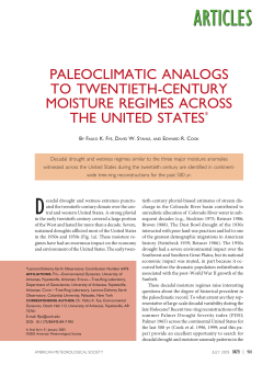 paleoclimatic analogs to twentieth-century moisture regimes across