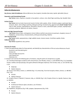 AP Art History Chapter 5: Greek Art Mrs. Cook