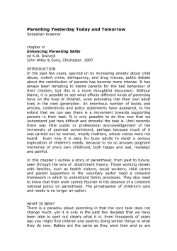 Parenting Yesterday Today and Tomorrow