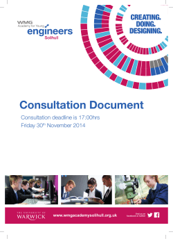 Consultation Document - WMG Academy for Young Engineers Solihull