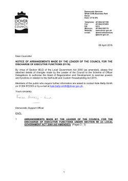 1 08 April 2016 Dear Councillor NOTICE OF ARRANGEMENTS