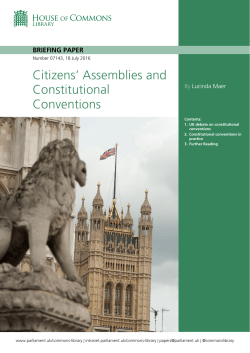 Citizens` Assemblies and Constitutional Conventions