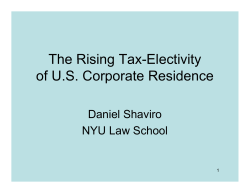 The Rising Tax-Electivity of U.S. Corporate Residence
