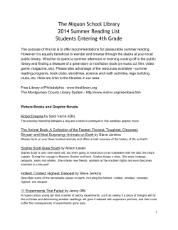 The Miquon School Library 2014 Summer Reading List Students