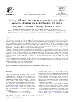 Poverty, affluence, and income inequality: neighborhood economic