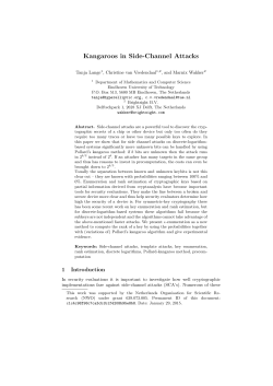 Kangaroos in Side-Channel Attacks