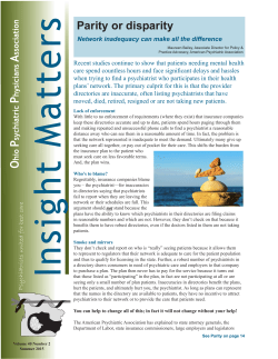 Summer 2015 - the Ohio Psychiatric Physicians Association