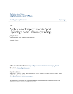 Application of Imagery Theory to Sport Psychology