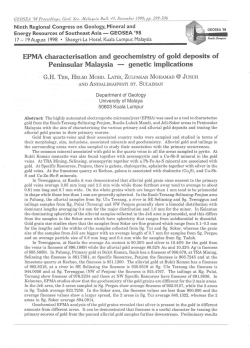 EPMA characterisation and geochemistry of gold deposits of