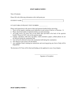 SPJET Sample Paper 1