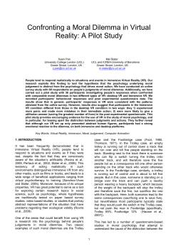 Confronting a Moral Dilemma in Virtual Reality: A Pilot Study