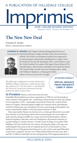 The New New Deal - Hillsdale College