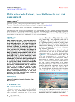 Katla volcano in Iceland, potential hazards and risk assessment