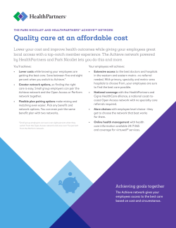 The Park Nicollet and HealthPartners Achieve Network